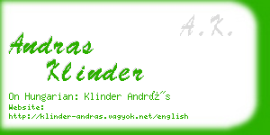 andras klinder business card